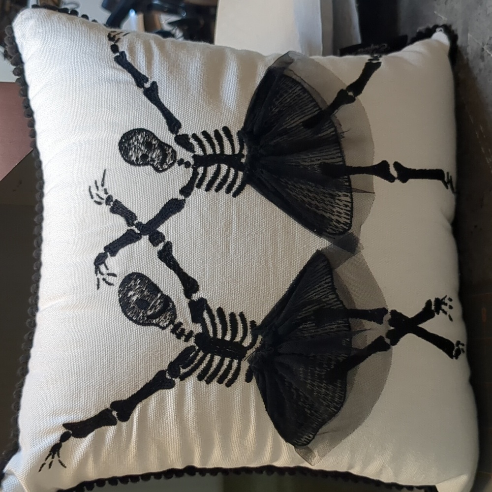 Halloween Skeleton Ballerina pillow 10x10